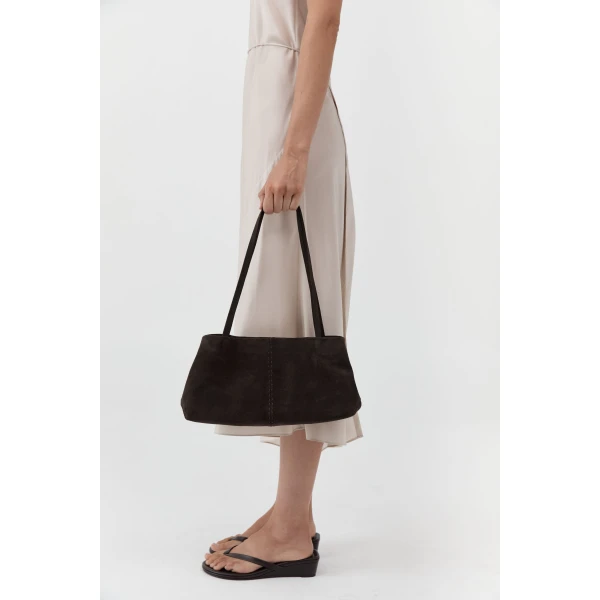 St. Agni Suede Origami Tote in Coffee, view 2