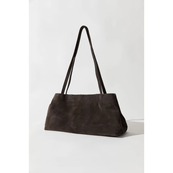 St. Agni Suede Origami Tote in Coffee, view 3