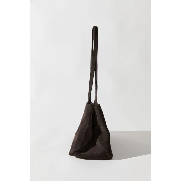 St. Agni Suede Origami Tote in Coffee, view 5
