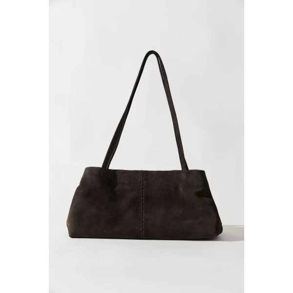 St. Agni Suede Origami Tote in Coffee, view 6