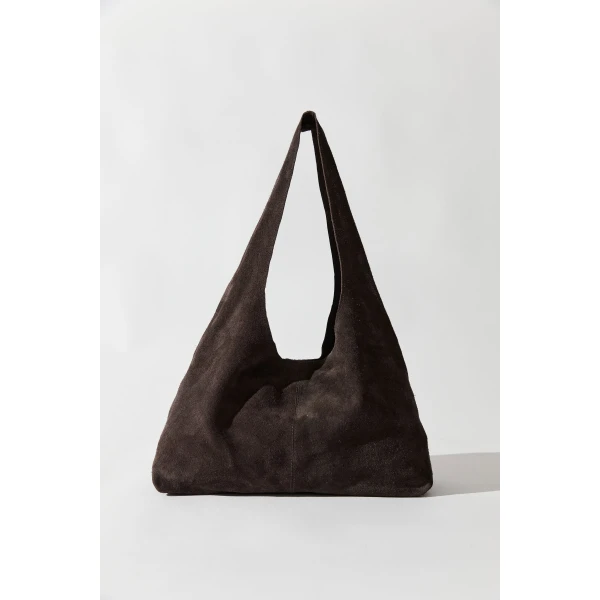 St. Agni Suede Soft Bag in Coffee, view 2