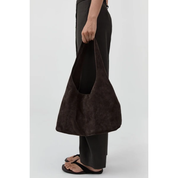 St. Agni Suede Soft Bag in Coffee, view 3