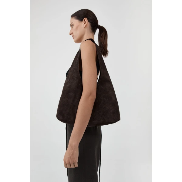 St. Agni Suede Soft Bag in Coffee, view 6