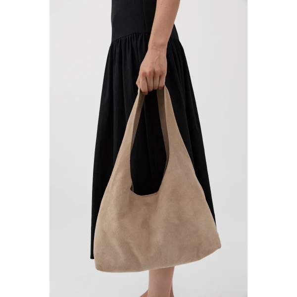St. Agni Suede Soft Bag in Papyrus, view 3