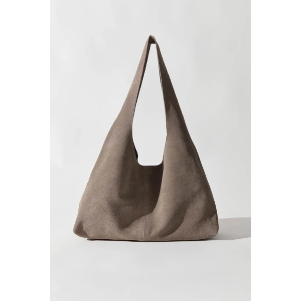 St. Agni Suede Soft Bag in Pebble, view 4
