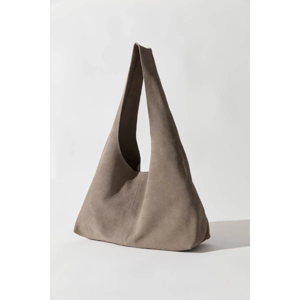 St. Agni Suede Soft Bag in Pebble, view 6