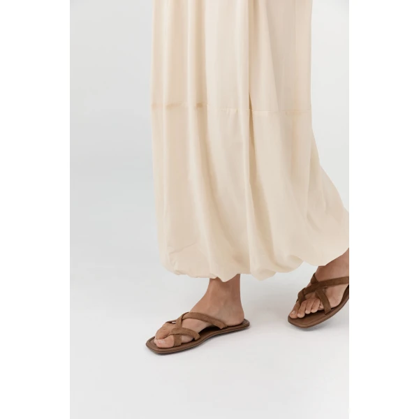 St. Agni Suede Soft Strap Slide in Toffee, view 2