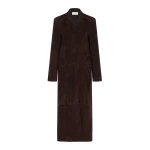 St. Agni Suede Tailored Coat in Coffee