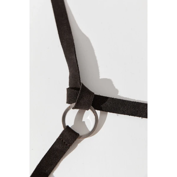 St. Agni Suede Tie Belt in Coffee, view 4
