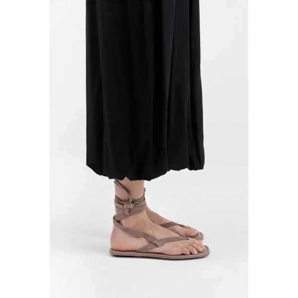 St. Agni Suede Tie Up Sandal in Almond, view 4