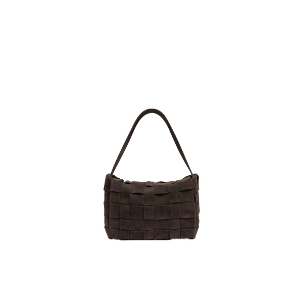 St. Agni Suede Woven Envelope Mini Tote in Coffee