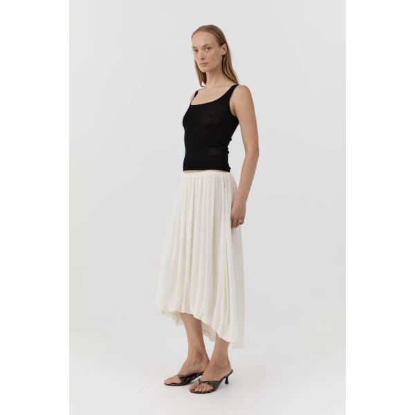 St. Agni Superfine Merino Wool Tank in Black, view 4