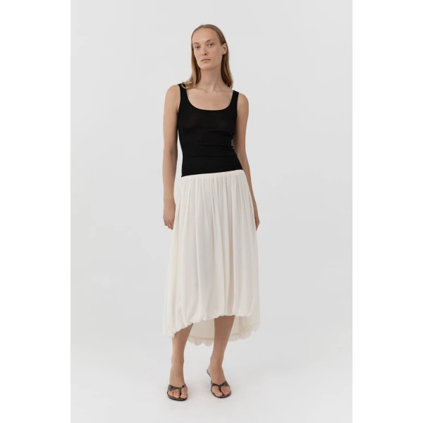 St. Agni Superfine Merino Wool Tank in Black, view 6