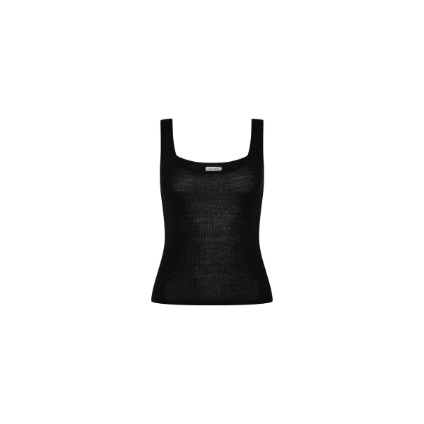 St. Agni Superfine Merino Wool Tank in Black