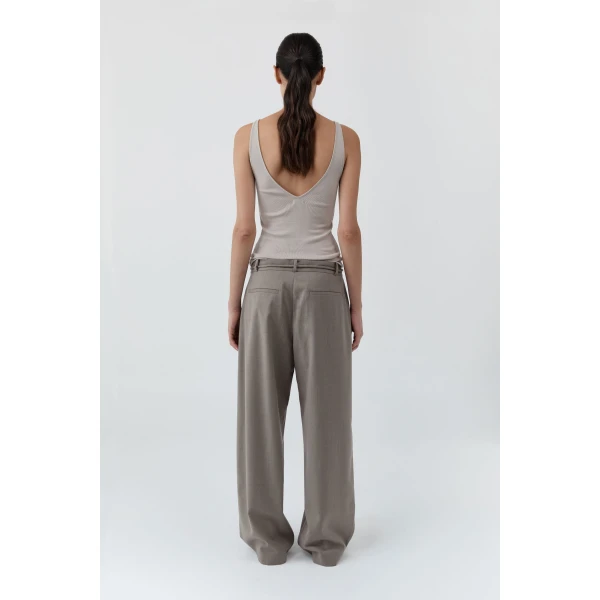 St. Agni Tailored Barrel Pants in Light Taupe, view 5