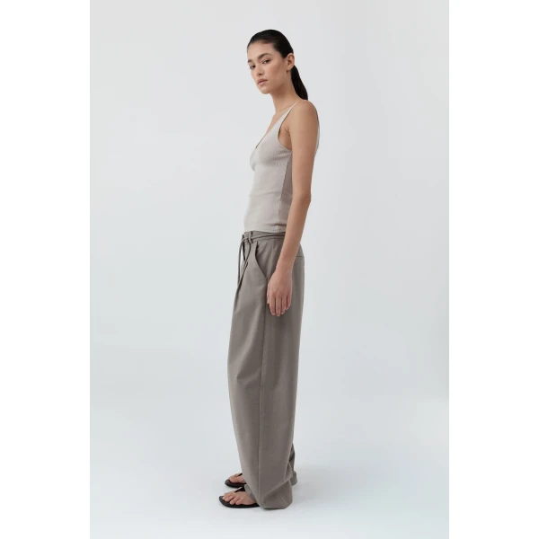 St. Agni Tailored Barrel Pants in Light Taupe, view 6