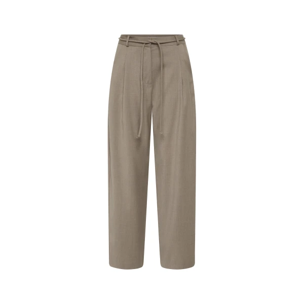 Tailored Barrel Pants in Light Taupe