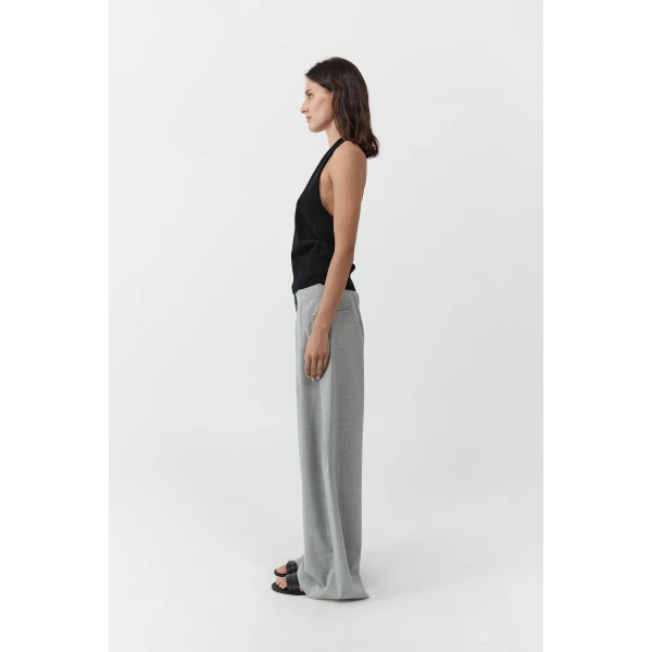 St. Agni Tailored Fold Pants in Concrete, view 4