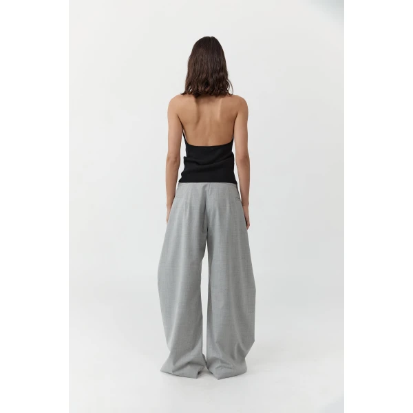 St. Agni Tailored Fold Pants in Concrete, view 5