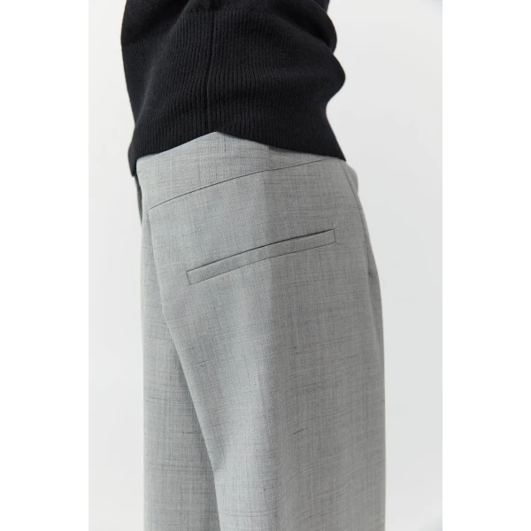 St. Agni Tailored Fold Pants in Concrete, view 6
