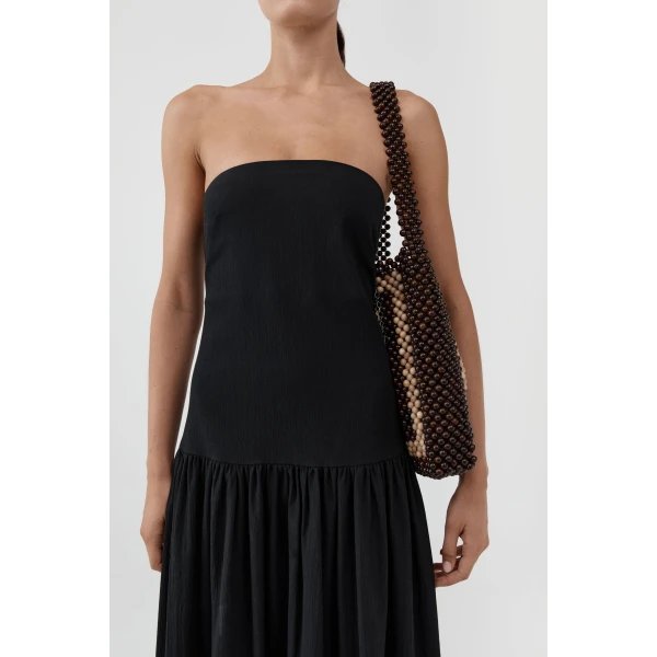 St. Agni Taxi Bag in Coffee and Ecru, view 4