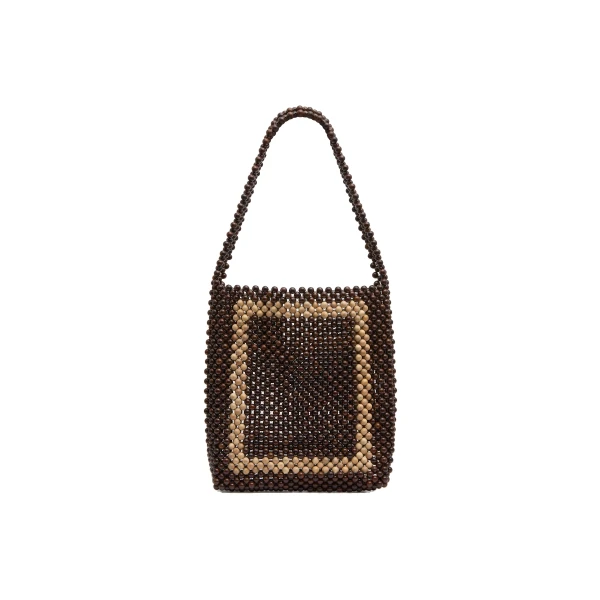 St. Agni Taxi Bag in Coffee and Ecru