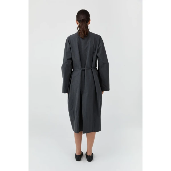 St. Agni Technical Cotton Cocoon Coat in Iron Glaze, view 5