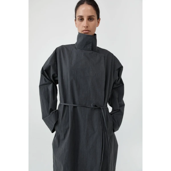 St. Agni Technical Cotton Cocoon Coat in Iron Glaze, view 6