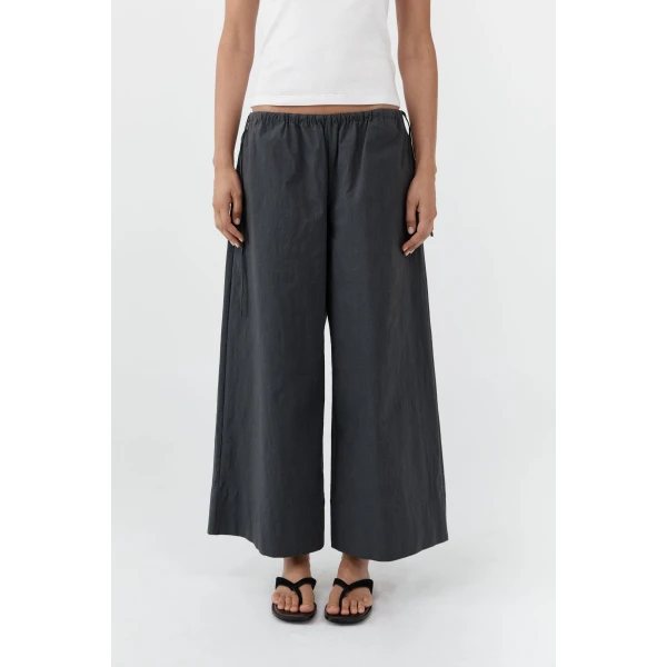 St. Agni Technical Cotton Cropped Drawstring Pants in Iron Glaze, view 3
