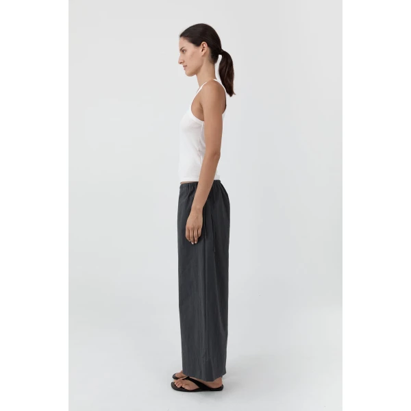St. Agni Technical Cotton Cropped Drawstring Pants in Iron Glaze, view 4
