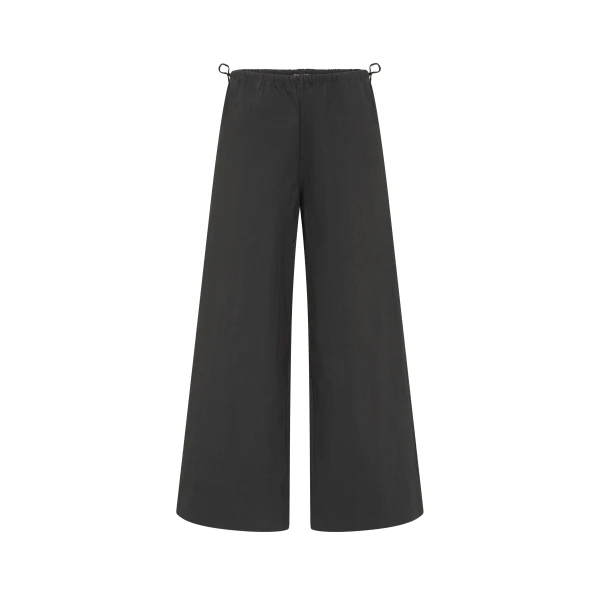 Technical Cotton Cropped Drawstring Pants in Iron Glaze
