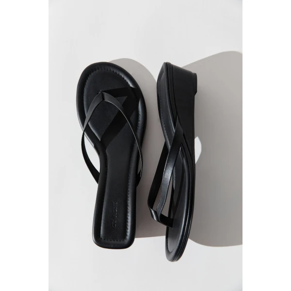 St. Agni Thong Wedge in Black, view 6
