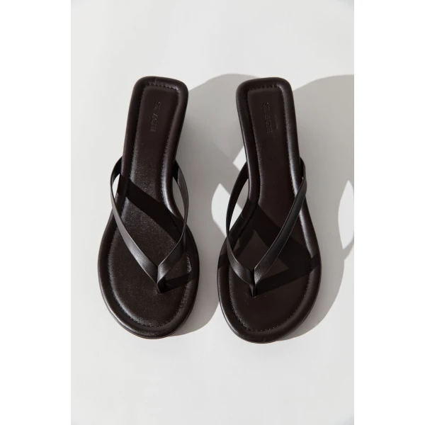 St. Agni Thong Wedge in Coffee, view 6