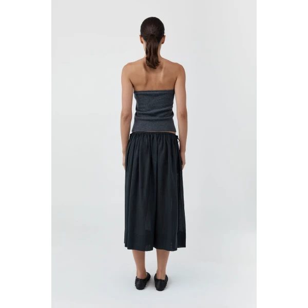 St. Agni Transparent Midi Skirt in Black, view 5
