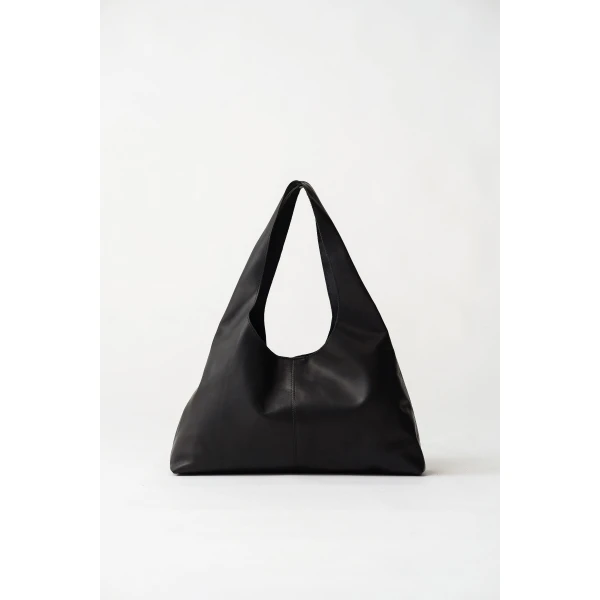 St. Agni Triangle Hobo Bag in Black, view 2