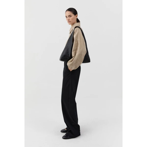 St. Agni Triangle Hobo Bag in Black, view 3