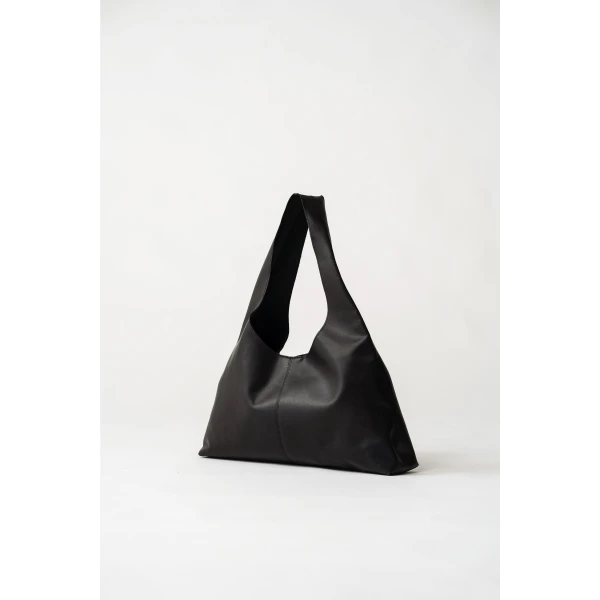 St. Agni Triangle Hobo Bag in Black, view 4