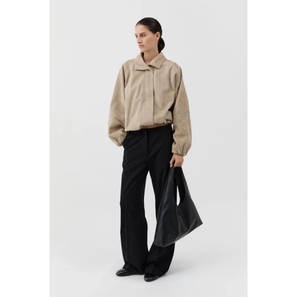 St. Agni Triangle Hobo Bag in Black, view 5
