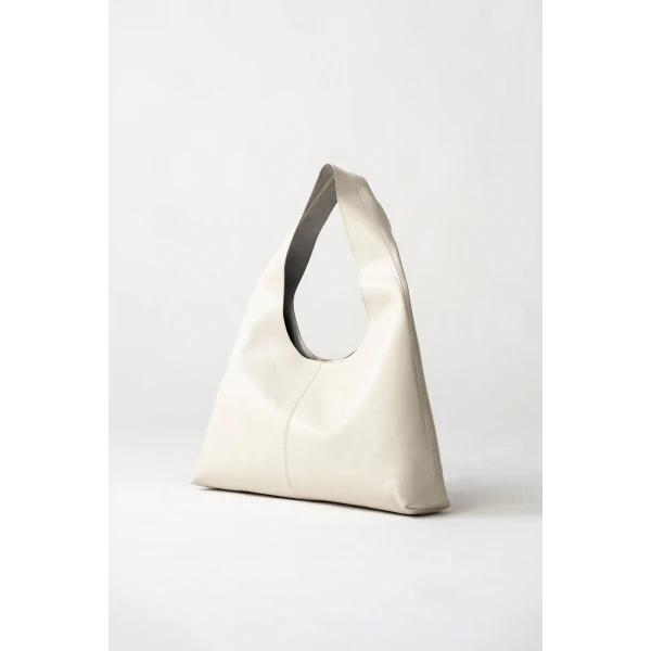 St. Agni Triangle Hobo Bag in Parchment, view 2