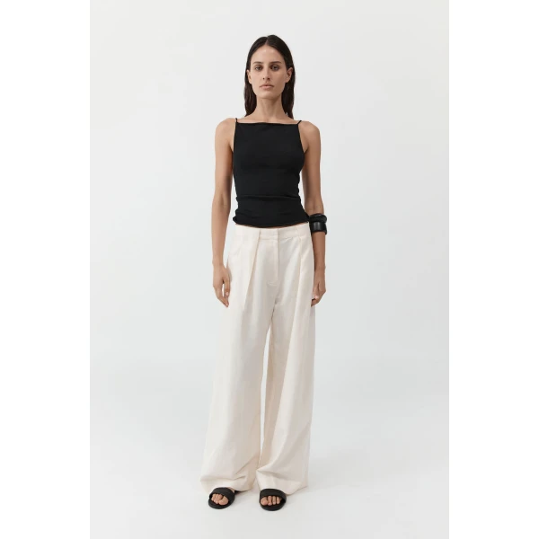 St. Agni Twist Back Knit Top in Black, view 2