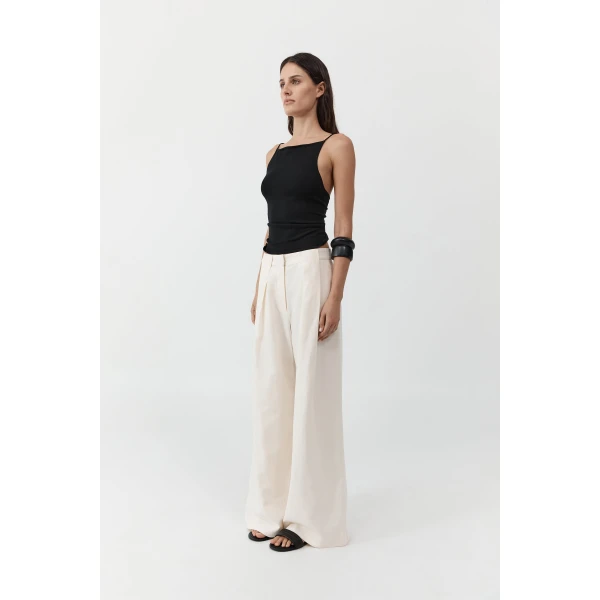 St. Agni Twist Back Knit Top in Black, view 3