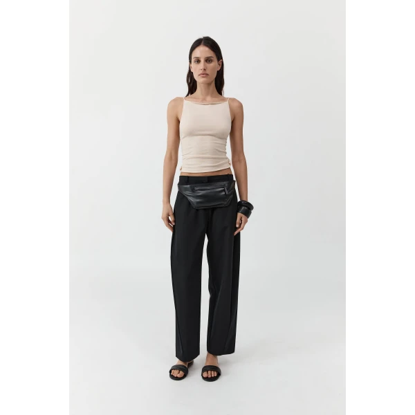 St. Agni Twist Back Knit Top in Shell, view 3
