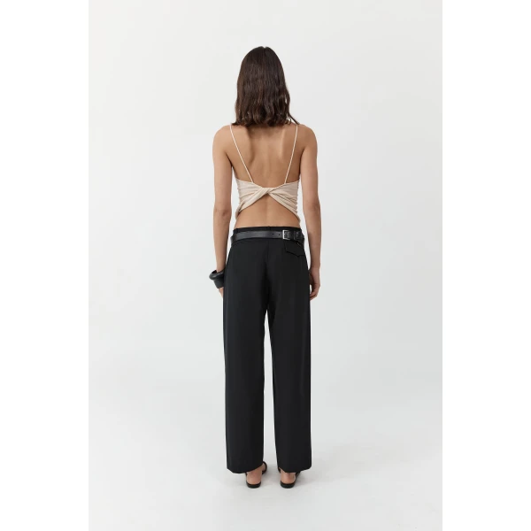 St. Agni Twist Back Knit Top in Shell, view 5