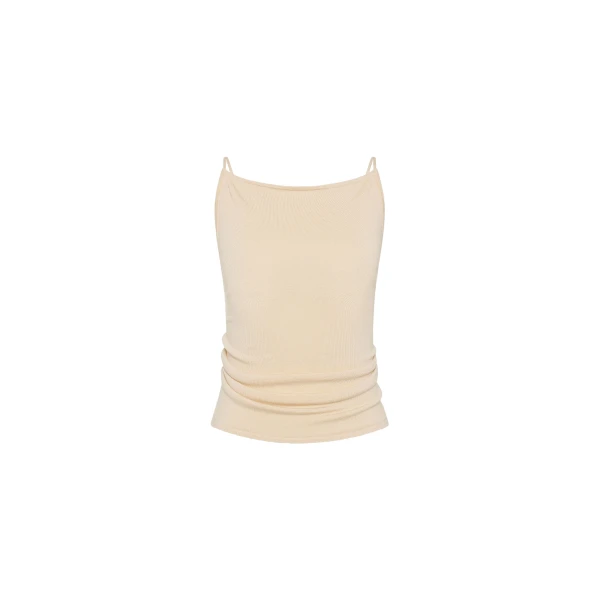 Twist Back Knit Top in Shell