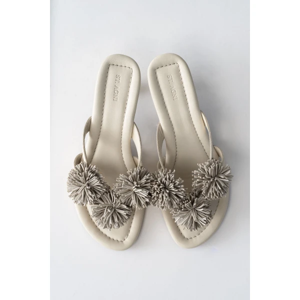 St. Agni Urchin Heel 50 in Parchment, view 3