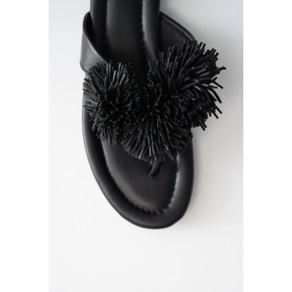 St. Agni Urchin Slide in Black, view 4
