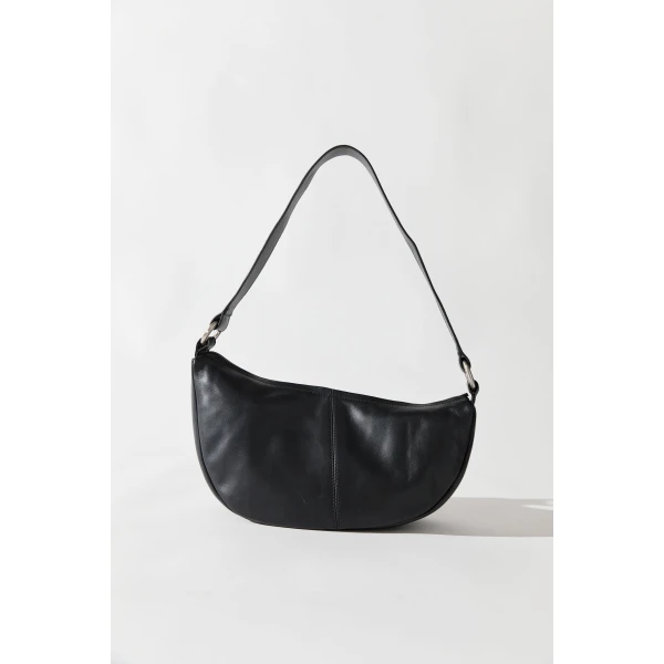 St. Agni Utility Crescent Bag in Black, view 2