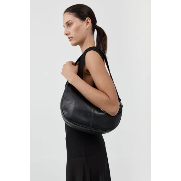 St. Agni Utility Crescent Bag in Black, view 6