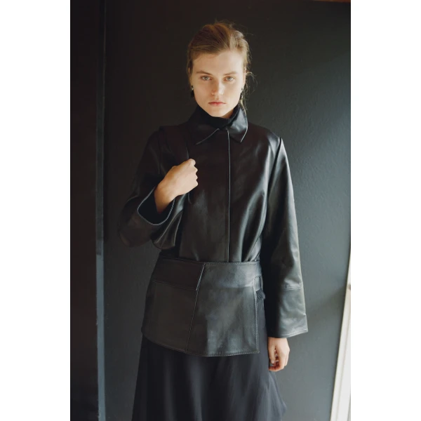 St. Agni Utility Skirt Belt in Black, view 3