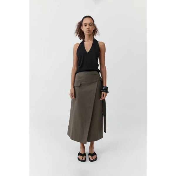 St. Agni Utility Wrap Skirt in Kalamata, view 2